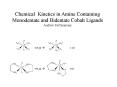Chemical Kinetics in Amine Containing Monodentate and Bidentate Cobalt Ligands Andrew McTammany PowerPoint PPT Presentation