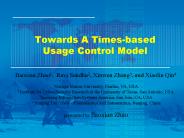 Towards A Timesbased Usage Control Model