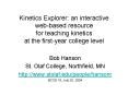 Kinetics Explorer: an interactive web-based resource for teaching kinetics at the first-year college level PowerPoint PPT Presentation