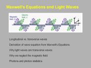 Maxwell's Equations and Light Waves