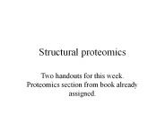 Structural proteomics
