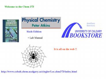 Welcome to the Chem 373