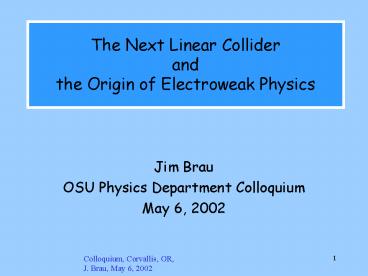 Colloquium, Corvallis, OR,