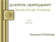 QUANTUM CRYPTOGRAPHY