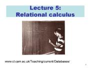 Lecture 5: Relational calculus