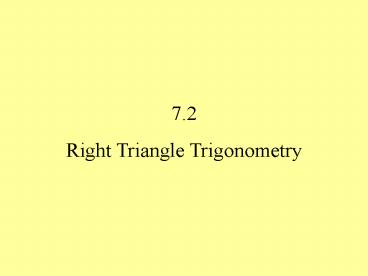 Right Triangle Trigonometry presentation | free to view