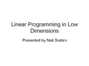 Linear Programming in Low Dimensions