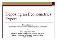 Deposing an Econometrics Expert