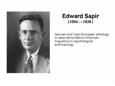 Edward Sapir (1884 