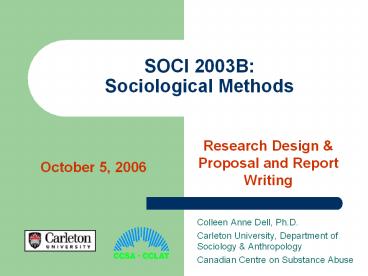 SOCI 2003B: Sociological Methods
