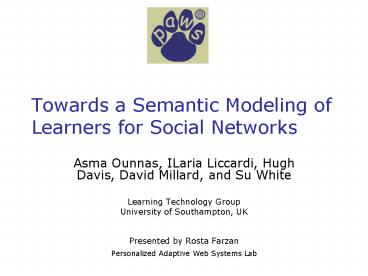 Towards a Semantic Modeling of Learners for Social Networks