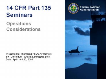 14 CFR Part 135 Seminars