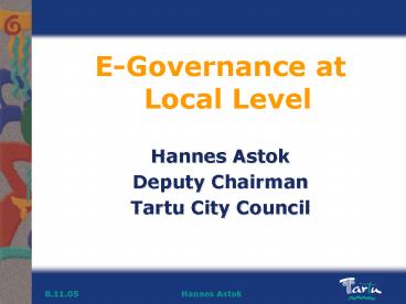 EGovernance at Local Level