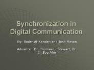 Synchronization in Digital Communication