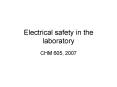 Electrical safety in the laboratory PowerPoint PPT Presentation