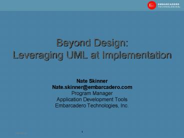 Beyond Design: Leveraging UML at Implementation