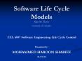 Software Life Cycle Models PowerPoint PPT Presentation