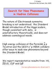 Search for New Phenomena in Hadron Collisions