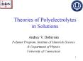Theories of Polyelectrolytes PowerPoint PPT Presentation