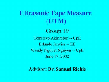 Ultrasonic Tape Measure UTM