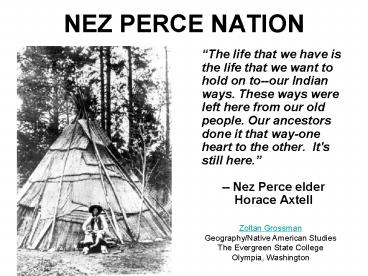 NEZ PERCE NATION