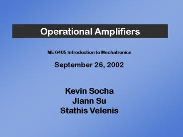 PPT – Operational Amplifiers PowerPoint presentation | free to view ...