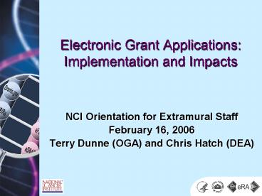 NCI Orientation for Extramural Staff