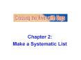 Make a Systematic List PowerPoint PPT Presentation