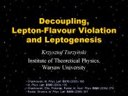 Decoupling, Lepton-Flavour Violation and Leptogenesis