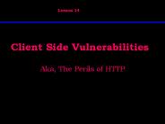 Client Side Vulnerabilities