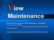 View Maintenance