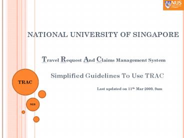 NATIONAL UNIVERSITY OF SINGAPORE