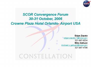 NASA Exloration Supply Chain