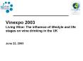 Vinexpo 2003 Living Wine: The influence of lifestyle and life stages on wine drinking in the UK PowerPoint PPT Presentation