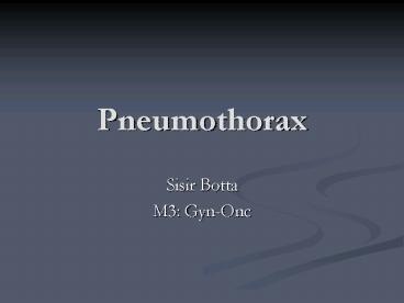 Pneumothorax