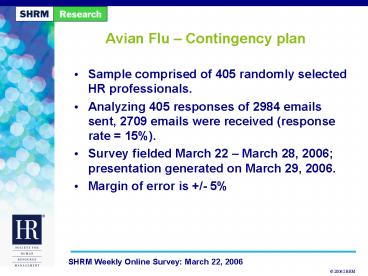 Avian Flu Contingency plan