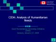 CIDA: Analysis of Humanitarian Needs PowerPoint PPT Presentation