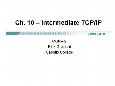 Ch' 10 Intermediate TCPIP