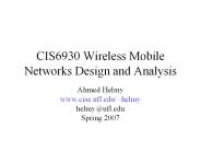 CIS6930 Wireless Mobile Networks Design and Analysis