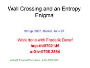 Wall Crossing and an Entropy Enigma