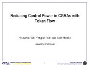 Reducing Control Power in CGRAs with Token Flow