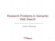 Research Problems in Semantic Web Search