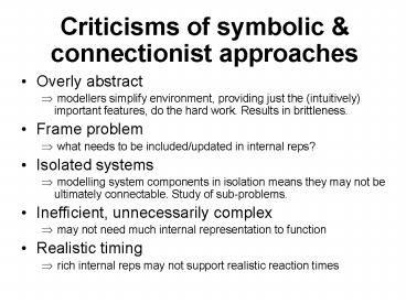 Criticisms of symbolic