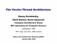 The Vector-Thread Architecture PowerPoint PPT Presentation