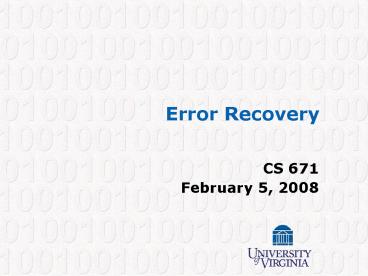 Error Recovery