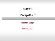 COMP541 Datapaths II