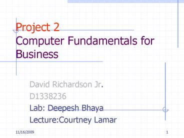 Project 2 Computer Fundamentals for Business