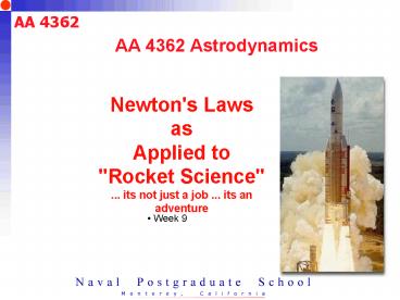 AA 4362 Astrodynamics