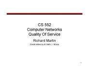 CS 552 Computer Networks Quality Of Service