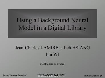 Jean-Charles LAMIREL, Jieh HSIANG